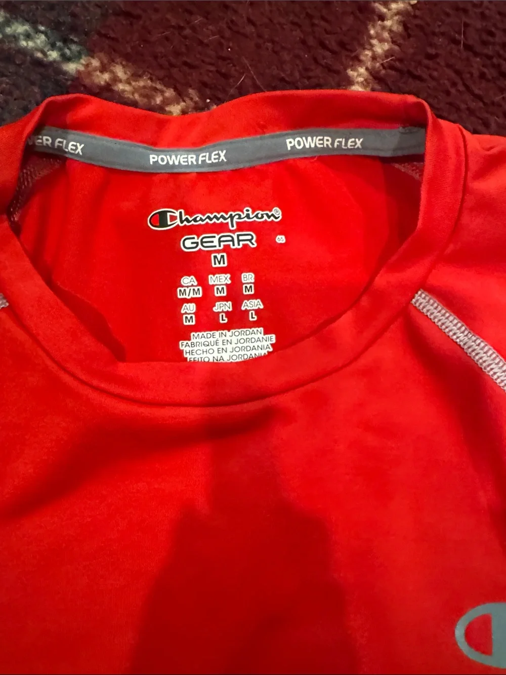 2 men’s size M Champion red  Short Sleeve Athletic shirts. - Picture 5 of 5